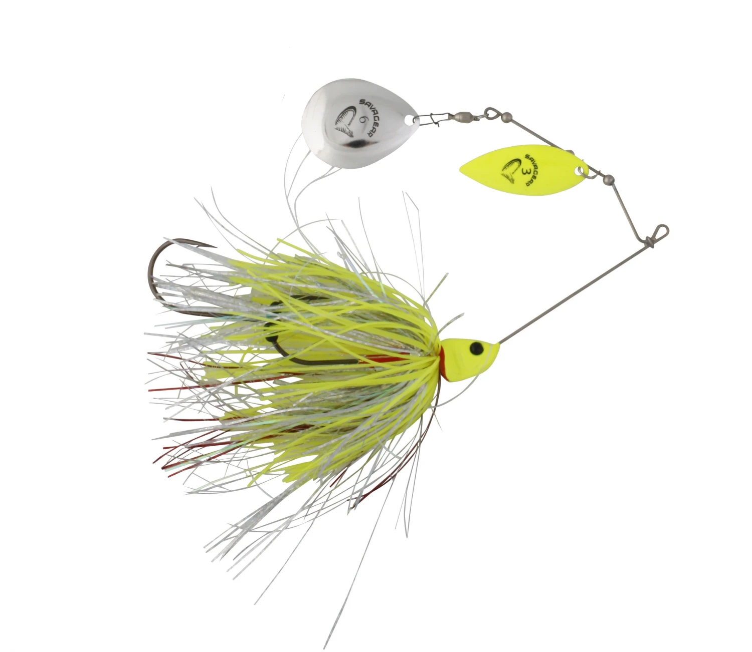 Savage Gear DA’BUSH SPINNERBAIT YELLOW SILVER HOLO FLAME 14cm 21Gram 3 Savage Gear DA’BUSH SPINNERBAIT YELLOW SILVER HOLO FLAME 14cm 21Gram