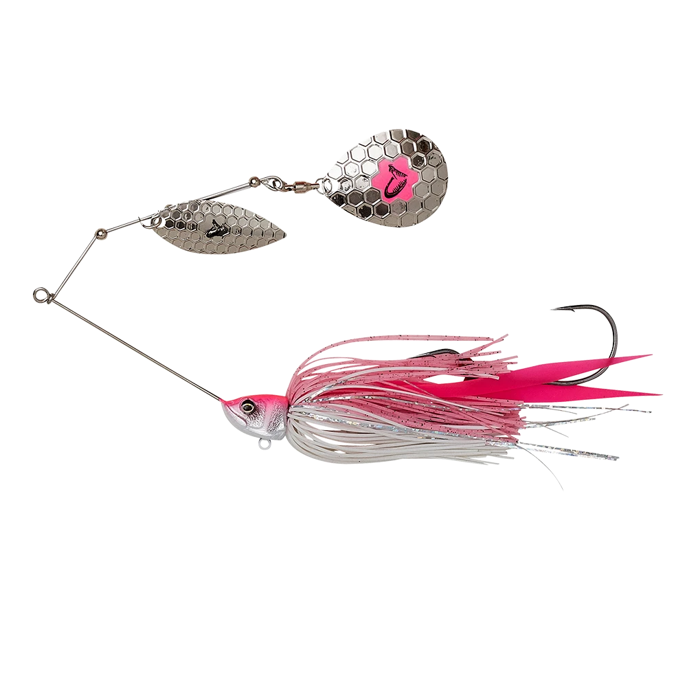 Savage Gear DA’BUSH SPINNERBAIT PINK Silver 14cm 21Gram 3 Savage Gear DA’BUSH SPINNERBAIT PINK Silver 14cm 21Gram